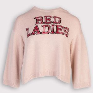 New RED VALENTINO Jumper Size XS Cashmere Angora & Wool Blend Intarsia Front